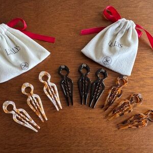 Lialys Prestige Hair Pin Elegant Clip Set - Black, Tortoise Brown, Gold & White